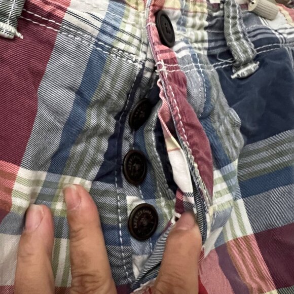 Abercrombie & Fitch Mens Multicolor Plaid Button Fly Shorts Size 30 - Picture 2 of 6